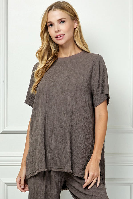 Seersucker Top & Bottom Set