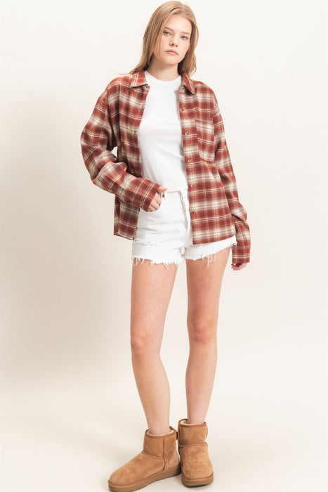 Flannel Button Up Top