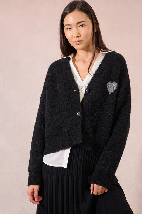 Cardigan With Grey Heart