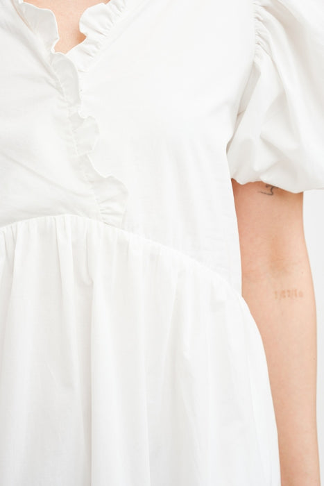 Emmy Ruffled Puff Sleeve Midi Dress