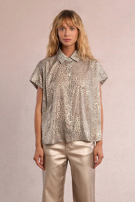 Leopard Print Button Up Shirt