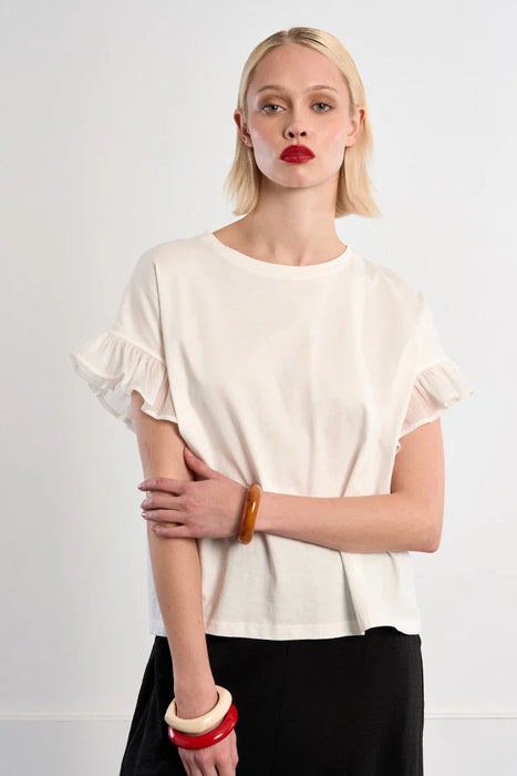 Knit Ruffle Sleeve Tee