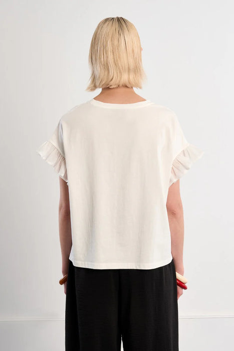 Knit Ruffle Sleeve Tee