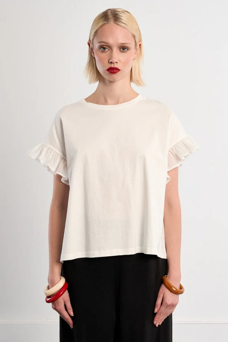Knit Ruffle Sleeve Tee