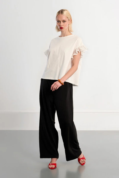 Knit Ruffle Sleeve Tee