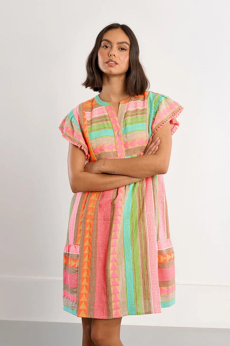 Bright Pattern Woven Dress