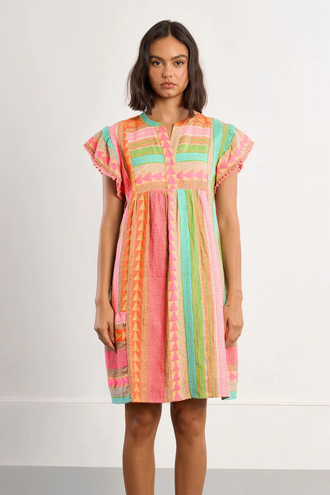 Bright Pattern Woven Dress