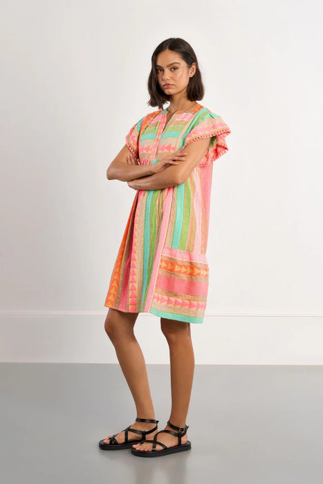 Bright Pattern Woven Dress