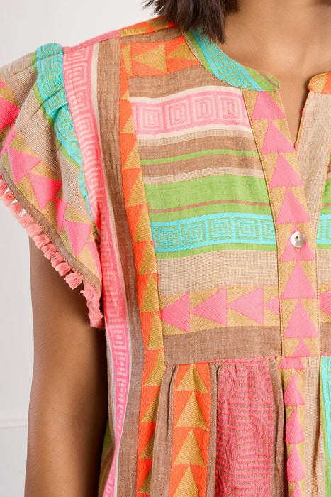 Bright Pattern Woven Dress