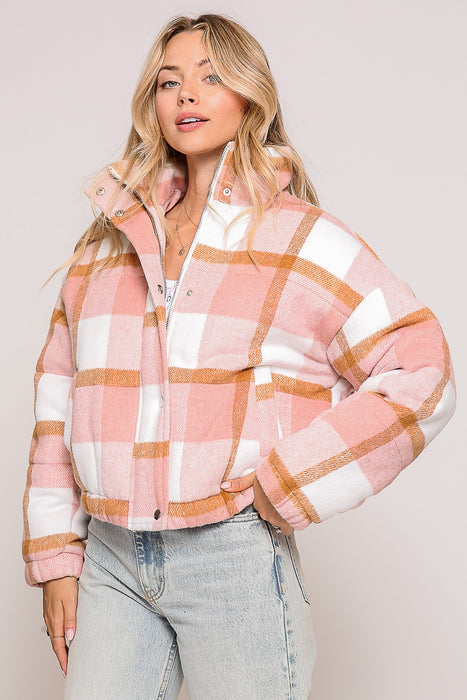 Button Down Plaid Jacket