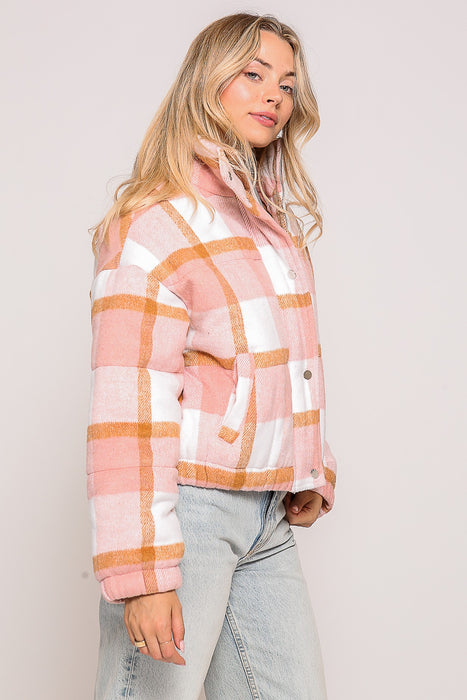 Button Down Plaid Jacket