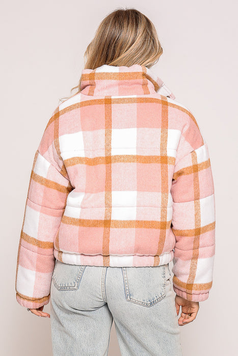 Button Down Plaid Jacket