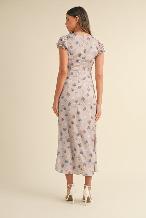 Silky Satin Floral Dress
