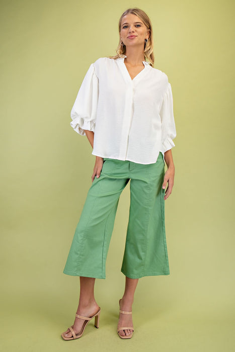 Balloon 3/4 Sleeve Blouse