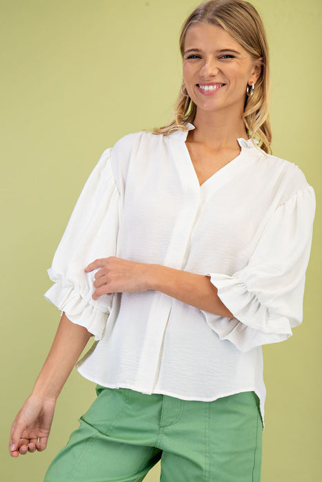 Balloon 3/4 Sleeve Blouse