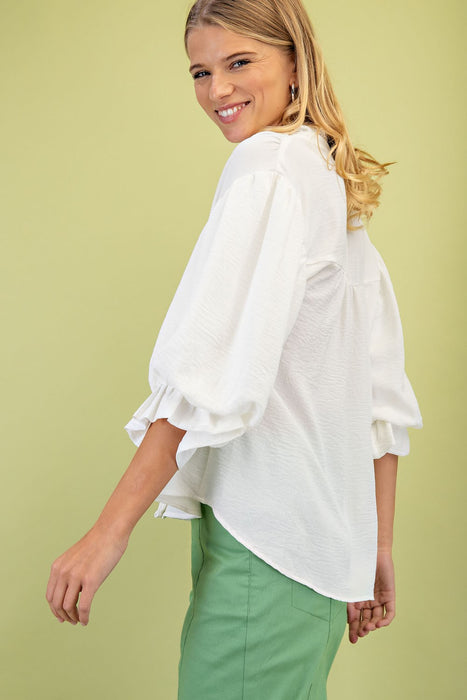 Balloon 3/4 Sleeve Blouse