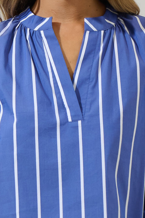 Striped Split Neck Top