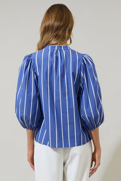 Striped Split Neck Top