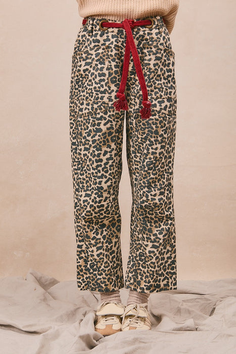 Braided Belt Patch Pockets Pants