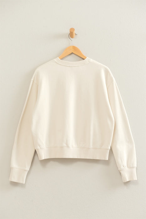 Acid Wash Crew Neck Sweatshirt