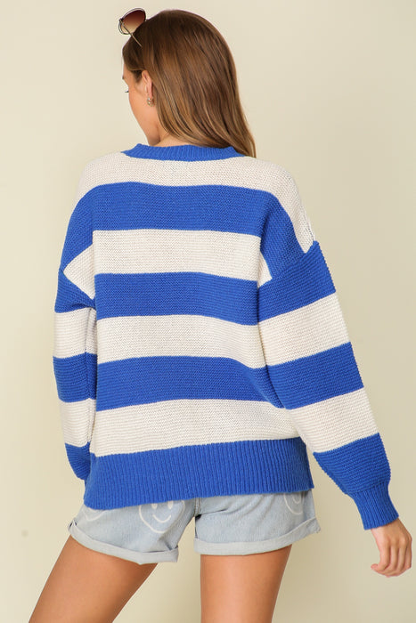 Round Neck Striped Sweater
