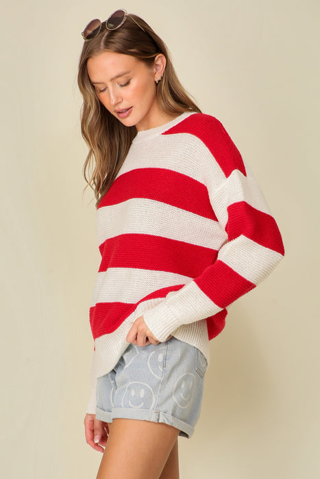 Round Neck Striped Sweater