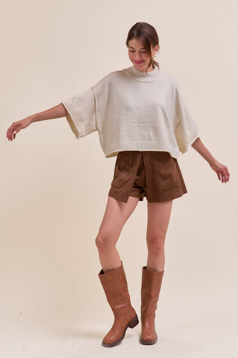 Short Sleeve Crop Sweater