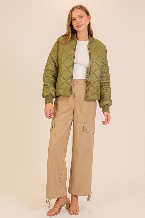 Zip Up Quilted Coat