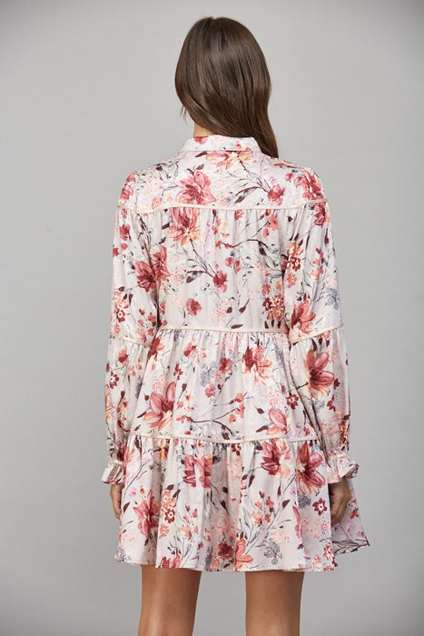 Button Down Collar Mini Dress