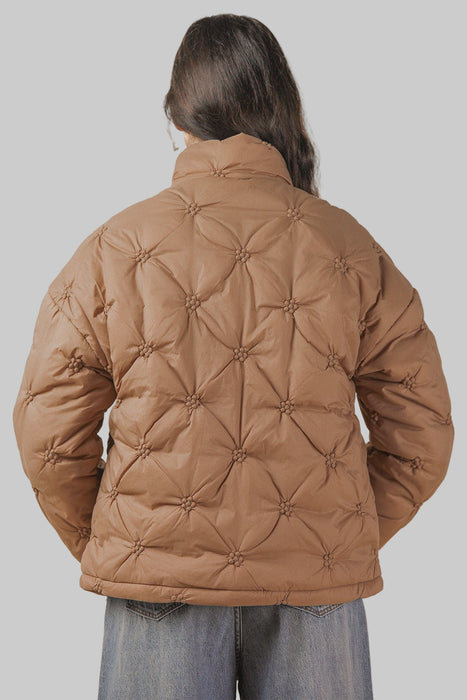 Flower Detail Puffy Jacket