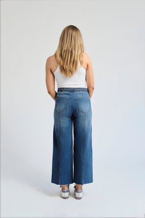 High Rise Wide Leg with Braid Waistband