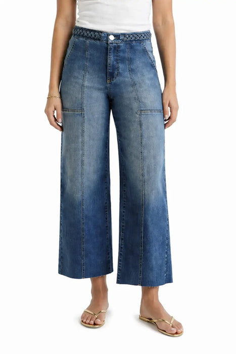 High Rise Wide Leg with Braid Waistband