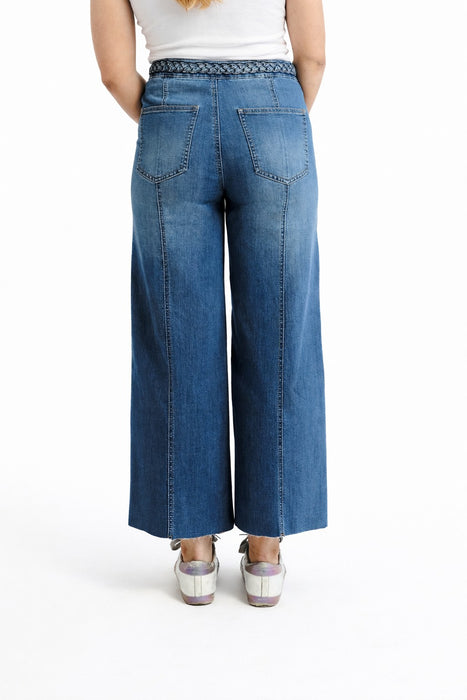 High Rise Wide Leg with Braid Waistband