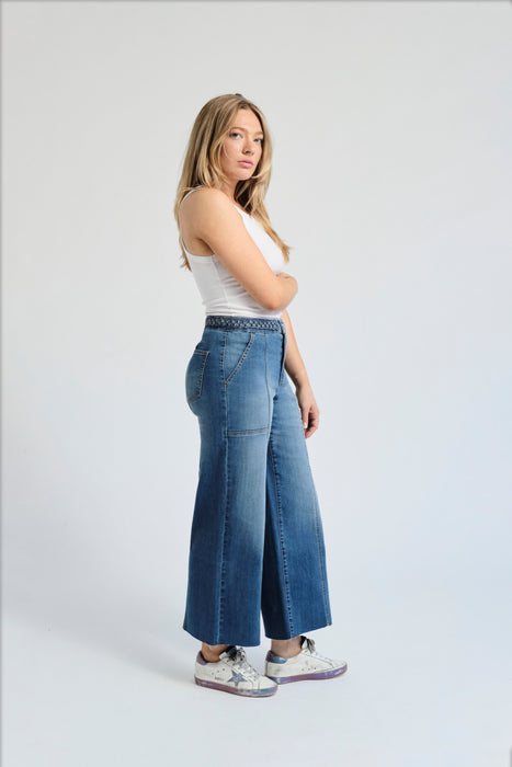 High Rise Wide Leg with Braid Waistband