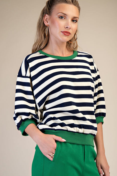 Round Neck Bubble Sleeve Sweatshirt