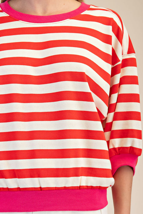 Round Neck Bubble Sleeve Sweatshirt