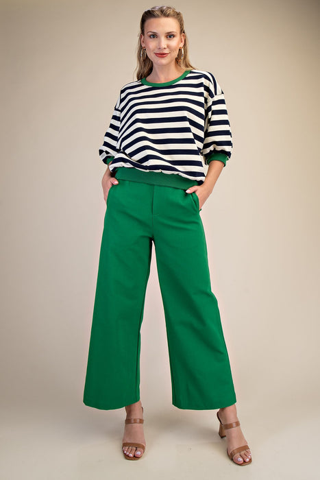 Round Neck Bubble Sleeve Sweatshirt