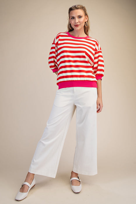 Round Neck Bubble Sleeve Sweatshirt