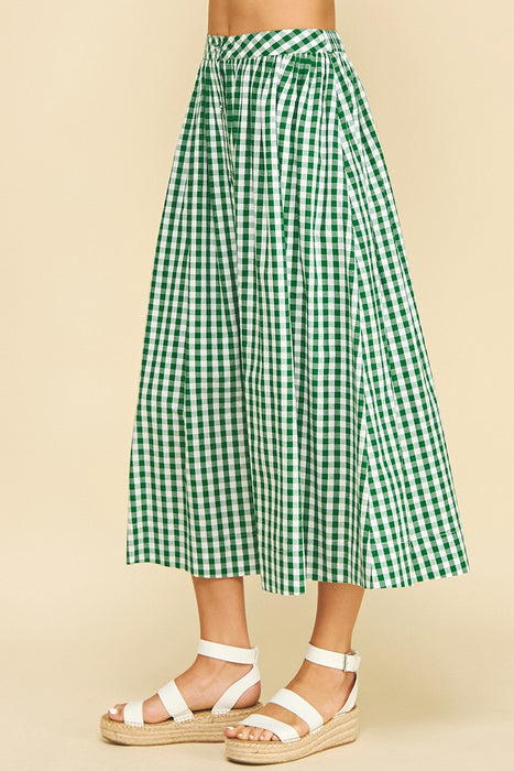 Plaid Button Down Skirt