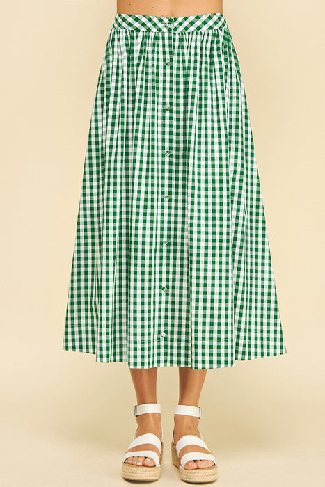 Plaid Button Down Skirt