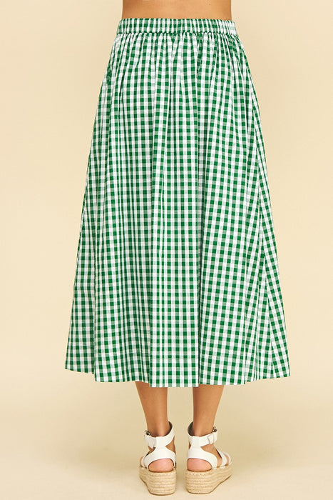 Plaid Button Down Skirt
