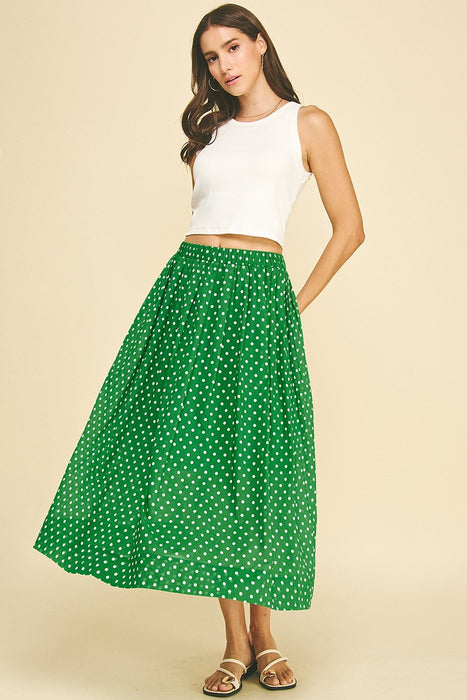 Polka Dot Midi Skirt