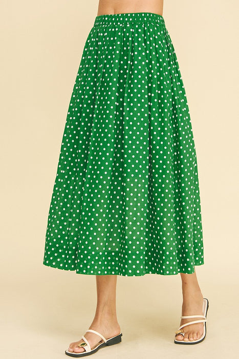 Polka Dot Midi Skirt