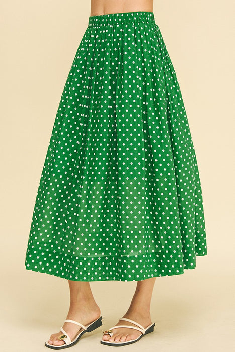Polka Dot Midi Skirt