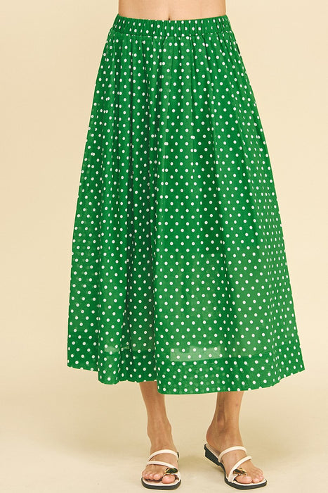 Polka Dot Midi Skirt
