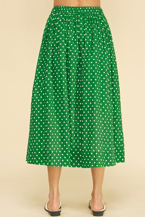 Polka Dot Midi Skirt