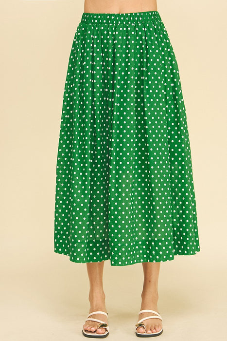 Polka Dot Midi Skirt