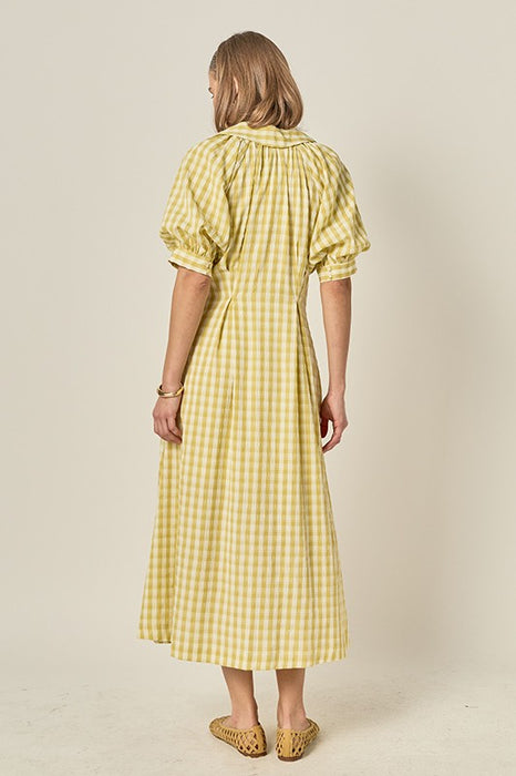 Gingham Puff Sleeve Dress
