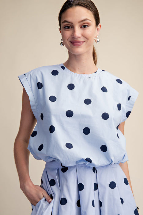 Bubble Crop Top and Pleated Midi Skirt Set