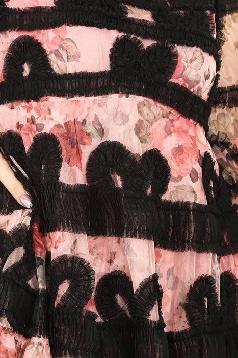 Floral Tulle Detail Dress